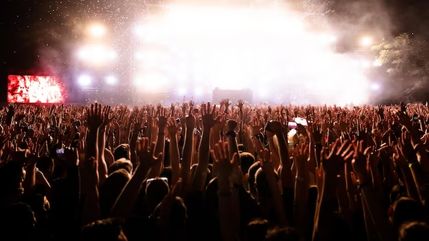 Concert crowd enjoying music